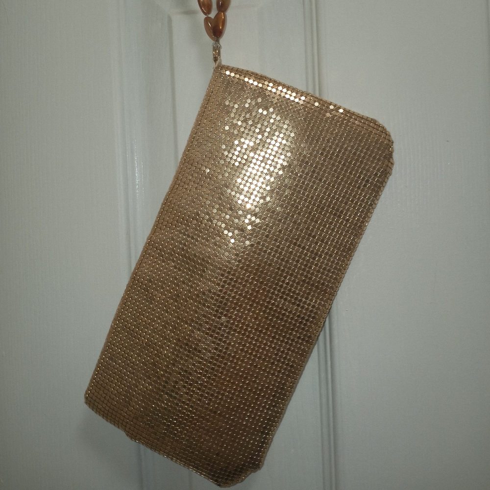 Vintage Guess gold mesh wristlet